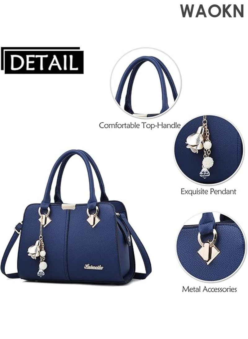 Elegant Women's Handbag Shoulder Bags , Backpacks Travel Bag , Shopper Satchel Messenger Messenger Bag , Pouch Waterproof PU Leather , Fashionable and versatile , large capacity handbag , unisex , blue . - Image 4